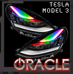 Oracle Lighting 1286-335 - 201720 Tesla Model 3 Headlights ColorSHIFT DRL Upgrade - ColorSHIFT - w/BC1 Controller