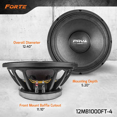 PRV Audio 12MB1000FT-4 12" Midbass Loudspeaker