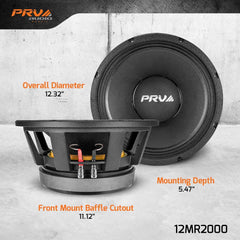 PRV Audio 12MR2000 12" Midrange Loudspeaker