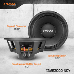 PRV Audio 12MR2000-NDY 12" Midrange Loudspeaker Single