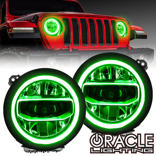 Oracle Lighting 1346-334 - Jeep Gladiator JT ColorSHIFT RGB+W Headlight DRL Upgrade Kit - SMD ColorSHIFT - w/No Controller