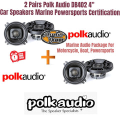 2 PAIR OF Polk Audio DB402 DB+ Series 4" 2-way car speakers (2 Pair) DB 402