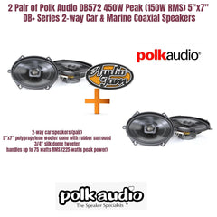 2 Pair of Polk Audio DB572 5" x 7" 6" x 8" 2-Way Marine Speaker New 2 PR DB 572