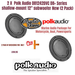 2 X Polk Audio DB1242DVC DB+ Series shallow-mount 12" subwoofer New (2 Pack)