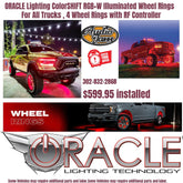ORACLE 4215-339 Lighting ColorSHIFT RGB+W Illuminated Wheel Rings for All Trucks , 4 Wheel Rings with RF Controller