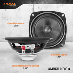 PRV Audio 4MR60-NDY-4 4" Neodymium Midrange Loudspeaker