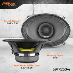 PRV Audio 69FR250-4 6X9" Full Range Loudspeaker