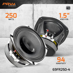 PRV Audio 69FR250-4 6X9" Full Range Loudspeaker