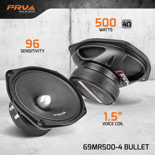 PRV Audio 69MR500-4 BULLET 6X9" Mid Range Bullet Loudspeaker