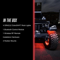 Oracle 5818-333 Bluetooth + RF ColorSHIFT® Underbody Wheel Well Rock Light Kit - 4 PCS
