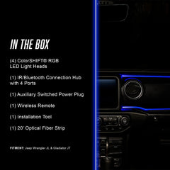 Oracle 4236-333 Jeep Wrangler JL/Gladiator JT ColorSHIFT® Fiber Optic LED Interior Kit