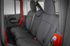 Rough Country Neoprene Seat Covers (fits) 2018-2024 Jeep Wrangler JL 4DR 1st/2nd Row | Water Resistant | 91010 , Black