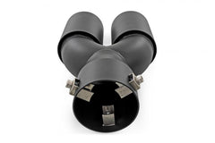 Rough Country 96050 Exhaust Tip Black | Red RC Logo | 2.5-3 Inch Pipe Single Inlet | Dual Outlet