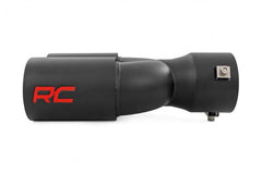 Rough Country 96050 Exhaust Tip Black | Red RC Logo | 2.5-3 Inch Pipe Single Inlet | Dual Outlet