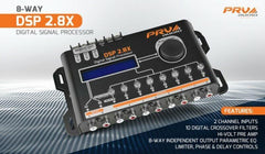 PRV AUDIO DSP 2.8X Car Audio Crossover and Equalizer 8 Channel Full Digital Signal Processor DSP with Sequencer