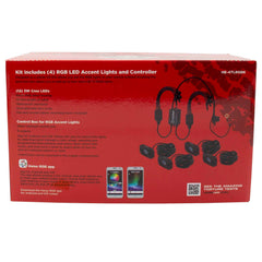 Heise HE-4TLRGBK RGB Accent Light Kit - 4 RGB Pods, 3 LED