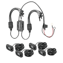 Heise HE-4TLRGBK RGB Accent Light Kit - 4 RGB Pods, 3 LED