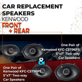 Car Speaker Replacement fits 2002-2004 for Toyota Tacoma Double Cab / Extra Cab