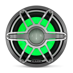 JL Audio M6-10W-S-GmTi-i-4 M6 Series 10" marine subwoofer with LED light designed for enclosures (Gunmetal Sport Grille and Titanium Grille Insert)