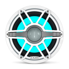 JL Audio M6-10W-S-GwGw-i-4 M6 Series 10" marine subwoofer with LED light designed for enclosures (Gloss White Sport Grille)