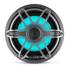 JL Audio M6-650X-S-GmTi-i M6 Series 6-1/2" marine speakers with LED lights (Gunmetal Sport Grille and Titanium Grille Insert)