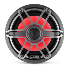 JL Audio M6-650X-S-GmTi-i M6 Series 6-1/2" marine speakers with LED lights (Gunmetal Sport Grille and Titanium Grille Insert)