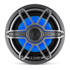 JL Audio M6-650X-S-GmTi-i M6 Series 6-1/2" marine speakers with LED lights (Gunmetal Sport Grille and Titanium Grille Insert)