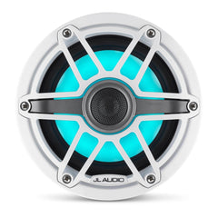 JL Audio M6-650X-S-GwGw-i M6 Series 6-1/2" marine speakers with LED lights (Gloss White Sport Grille)