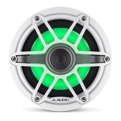 JL Audio M6-650X-S-GwGw-i M6 Series 6-1/2" marine speakers with LED lights (Gloss White Sport Grille)