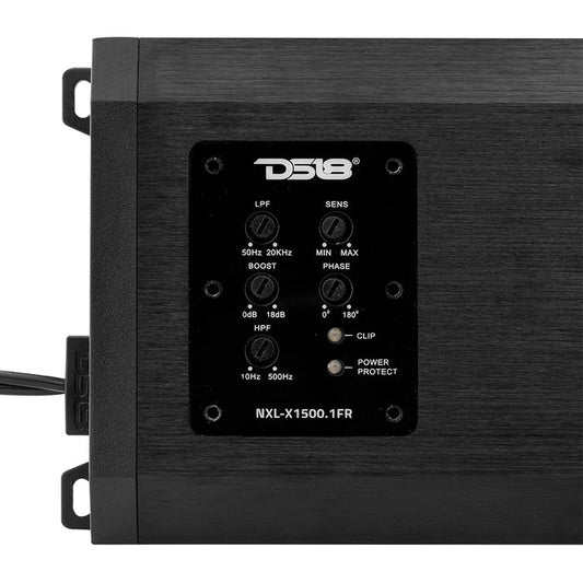 DS18 NXL-X1500.1FR NXL 1-Channel Full-Range Class D IP67 Marine and Powersports Amplifier 1 x 1500 Watts Rms @ 1-Ohm