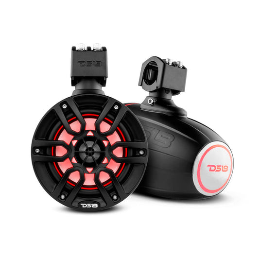 DS18 NXL-X6TP/BK NXL 6.5" Marine and Powersports Towers LED RGB Lights 100 Watts Rms -Red