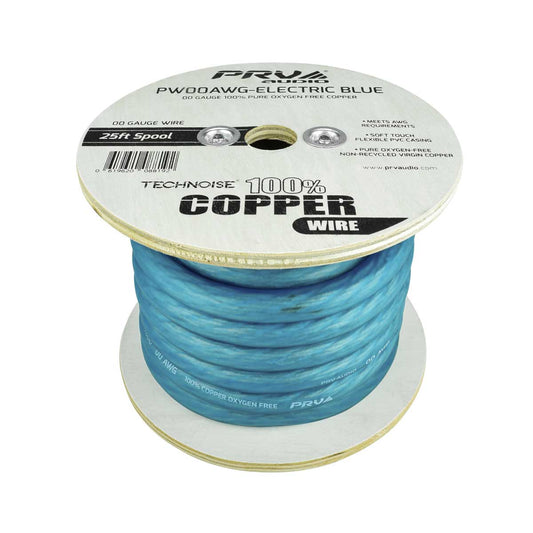 PRV Audio PW00AWG-ELECTRIC BLUE Pure Oxygen Free Copper Power Wire