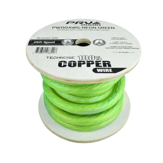 PRV Audio PW00AWG-NEON GREEN Pure Oxygen Free Copper Power Wire