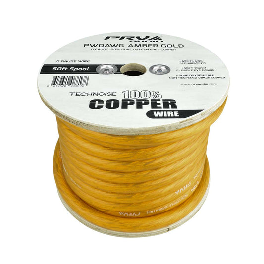 PRV Audio PW0AWG-AMBER GOLD Pure Oxygen Free Copper Power Wire