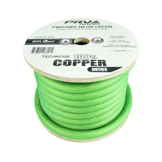 PRV Audio PW0AWG-NEON GREEN Pure Oxygen Free Copper Power Wire