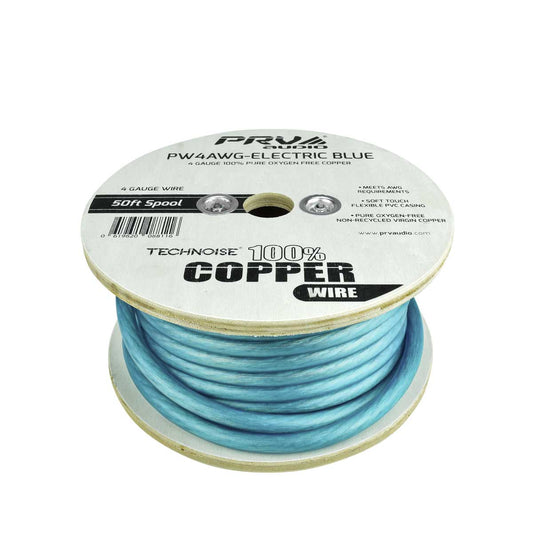 PRV Audio PW4AWG-ELECTRIC BLUE Pure Oxygen Free Copper Power Wire