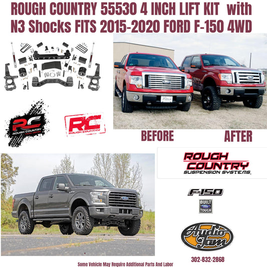 ROUGH COUNTRY 55530 4 INCH LIFT KIT  with N3 Shocks FITS 2015-2020 FORD F-150 4WD