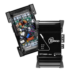 Timpano Audio TPT-1500 1 Ohm 1500 Watts Car Audio Amplifier Fullrange 1 Channel Compact 12 volts Monoblock Fullrange Class D Car Amp
