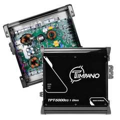 Timpano Audio TPT-5000EQ 1 Ohm 5000 Watts Car Audio Amplifier Fullrange 1 Channel Compact 12 volts Monoblock Fullrange Class D Car Amp