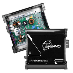 Timpano Audio TPT-5000EQ 2 Ohm 5000 Watts Car Audio Amplifier Fullrange 1 Channel Compact 12 volts Monoblock Fullrange Class D Car Amp