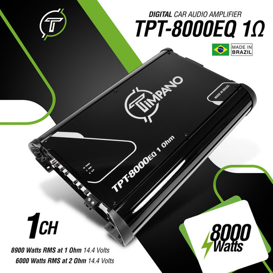 Timpano Audio TPT-8000EQ 1 Ohm 1 Channel Car Audio Amplifier