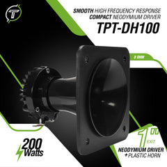 Timpano Audio TPT-DH100 1" Exit Neodymium Driver + Plastic Horn Car Audio | Pro Audio
