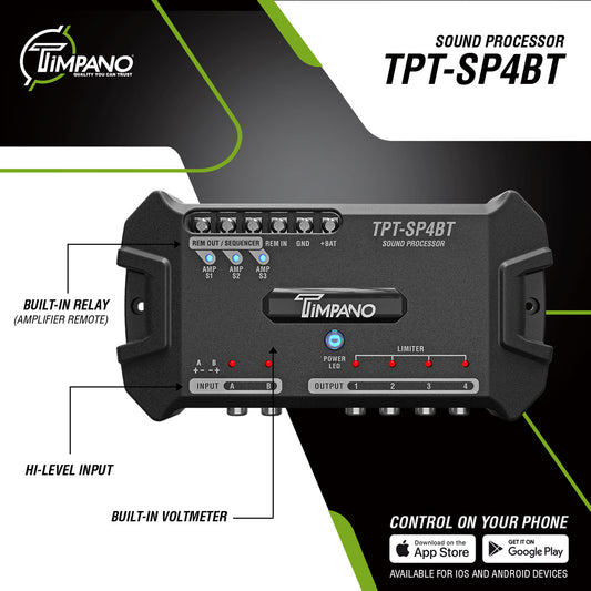 Timpano Audio TPT-SP4BT Bluetooth Car Audio Signal Processor DSP