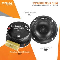 PRV Audio TW400Ti-Nd-4 SLIM Shallow Neodymium Tweeter
