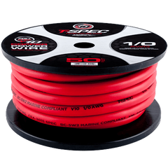 T-SPEC V10PW-1RD50 1/0 AWG 50FT MATTE RED OFC POWER WIRE - v10 SERIES