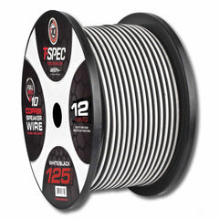 T-Spec V10SW12125-WB 125' 12 AWG V10 Series Speaker Wire - White/Black