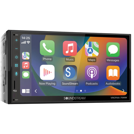 Soundstream Reserve VRCPAA70MW DDIN Digital Multimedia Car Stereo w Wireless Apple Carplay and Android Auto