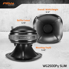 PRV Audio WG2500Py SLIM 2" Exit Mids & Highs Compression Driver With Horn