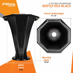 PRV Audio WGP22-50X BLACK 2" Exit Waveguide