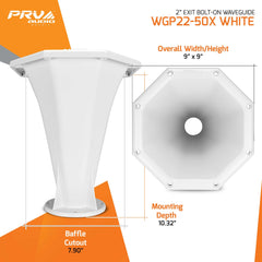 PRV Audio WGP22-50X WHITE 2" Exit Waveguide